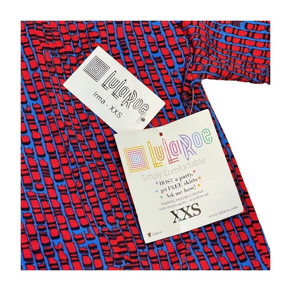 LuLaRoe Irma Tunic Top Womens XXS Multicolor Polyester Stretch Printed Crew Neck - Picture 8 of 8